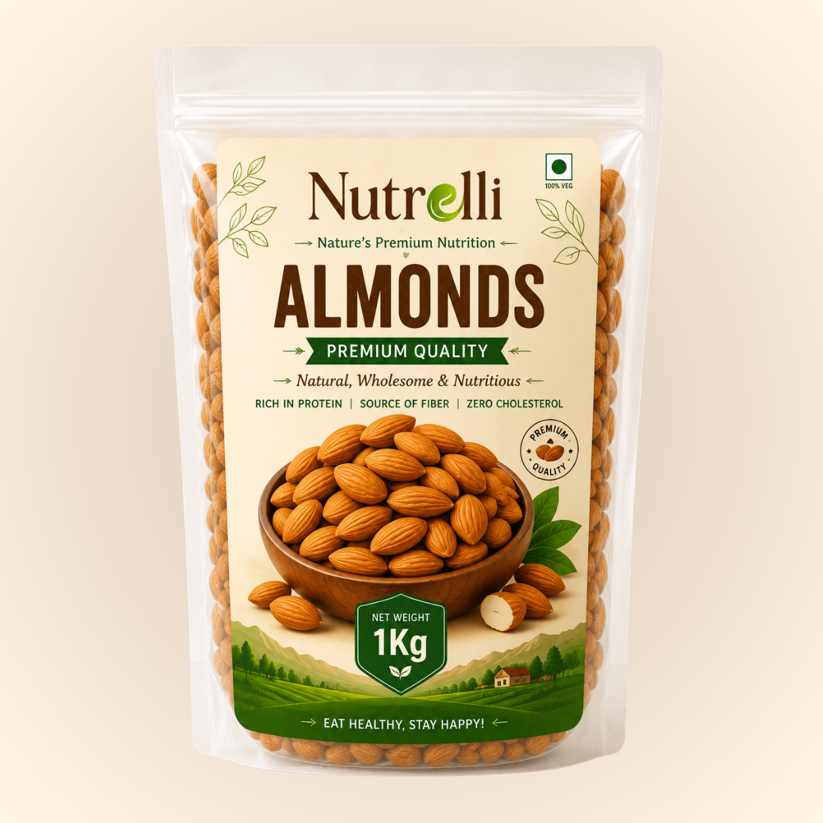 Nutrelli Premium Classic Almonds (1KG)