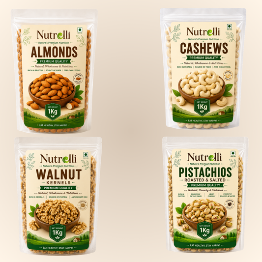 Nutrelli Premium Dry Fruits Power Bundle (4 x 1KG)