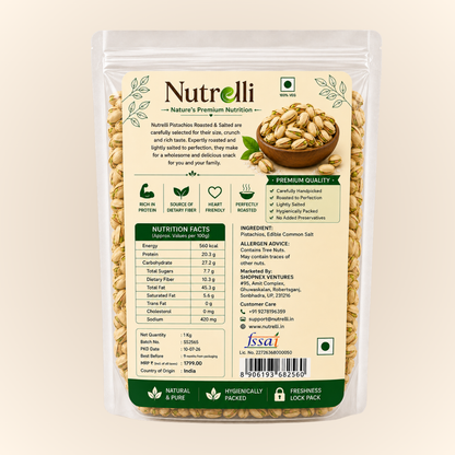 Nutrelli Premium California Pistachios (1KG)