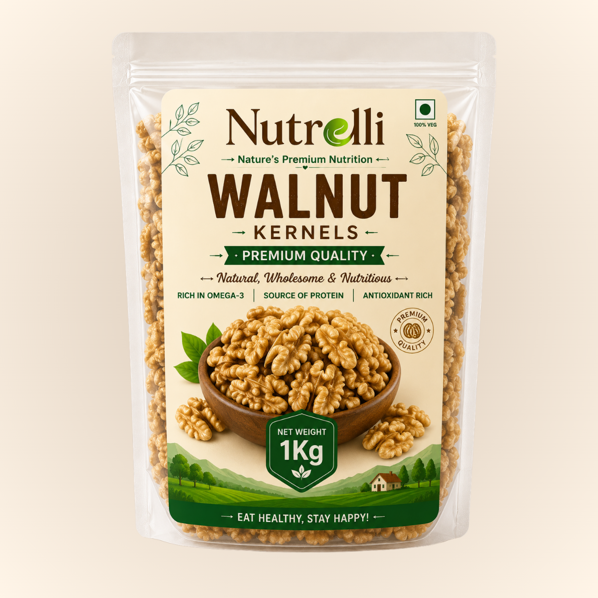 Nutrelli Premium Walnut Kernels (1KG)